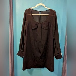 KATE SPADE NEW YORK "CHANTAL" SHIFT DRESS WITH SHEER DETAIL.